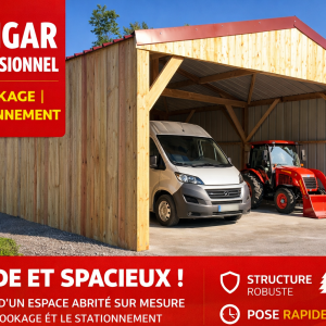 Hangar à fourrage 2 pentes - Dimension au choix